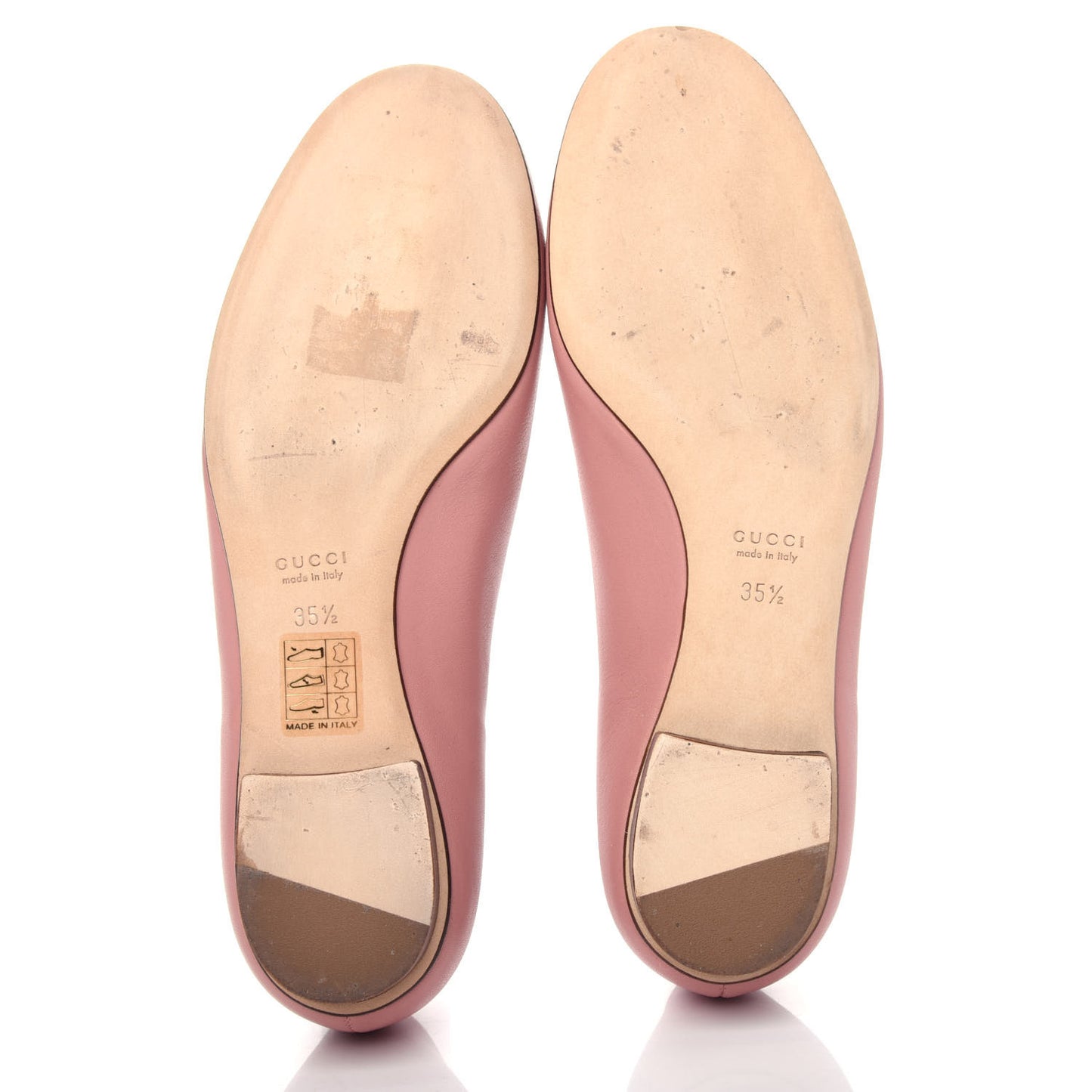 Calfskin Horsebit Ballerina Flats 35.5 Soft Pink