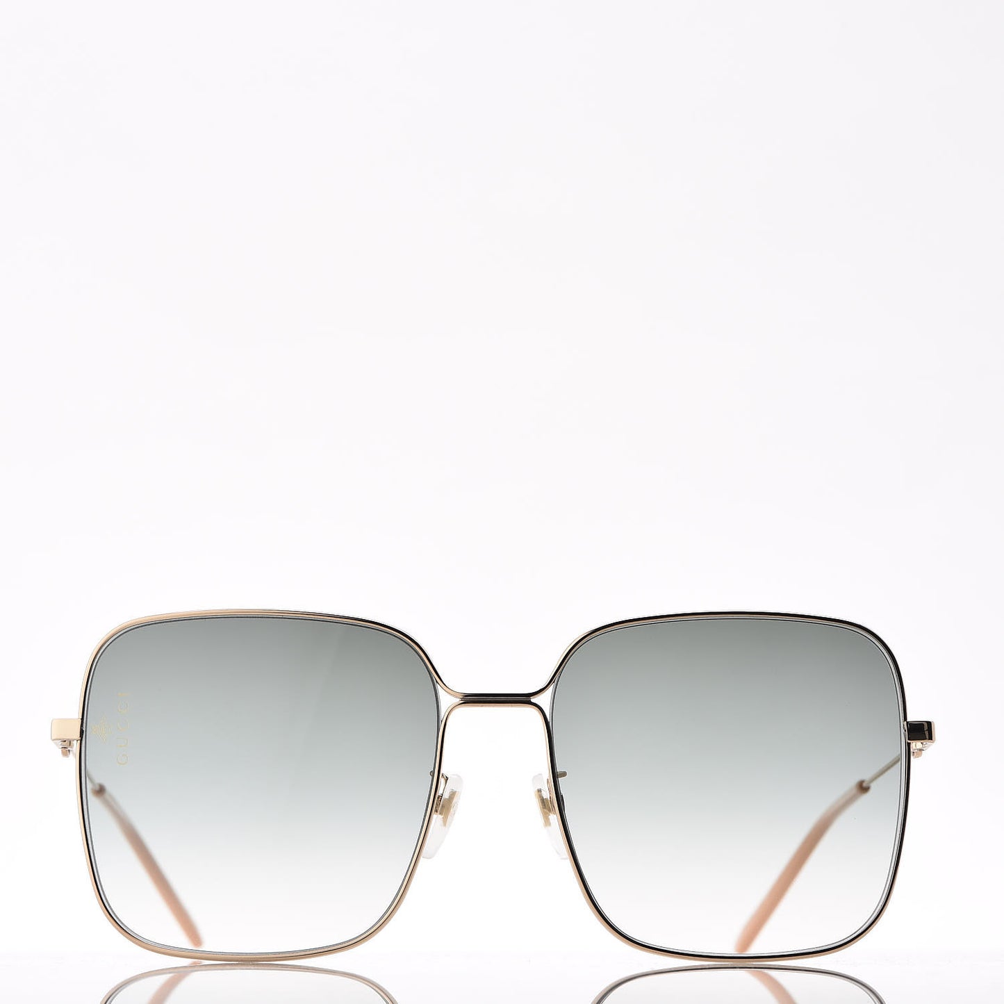 Metal Square Frame Sunglasses GG0443S Gold Grey