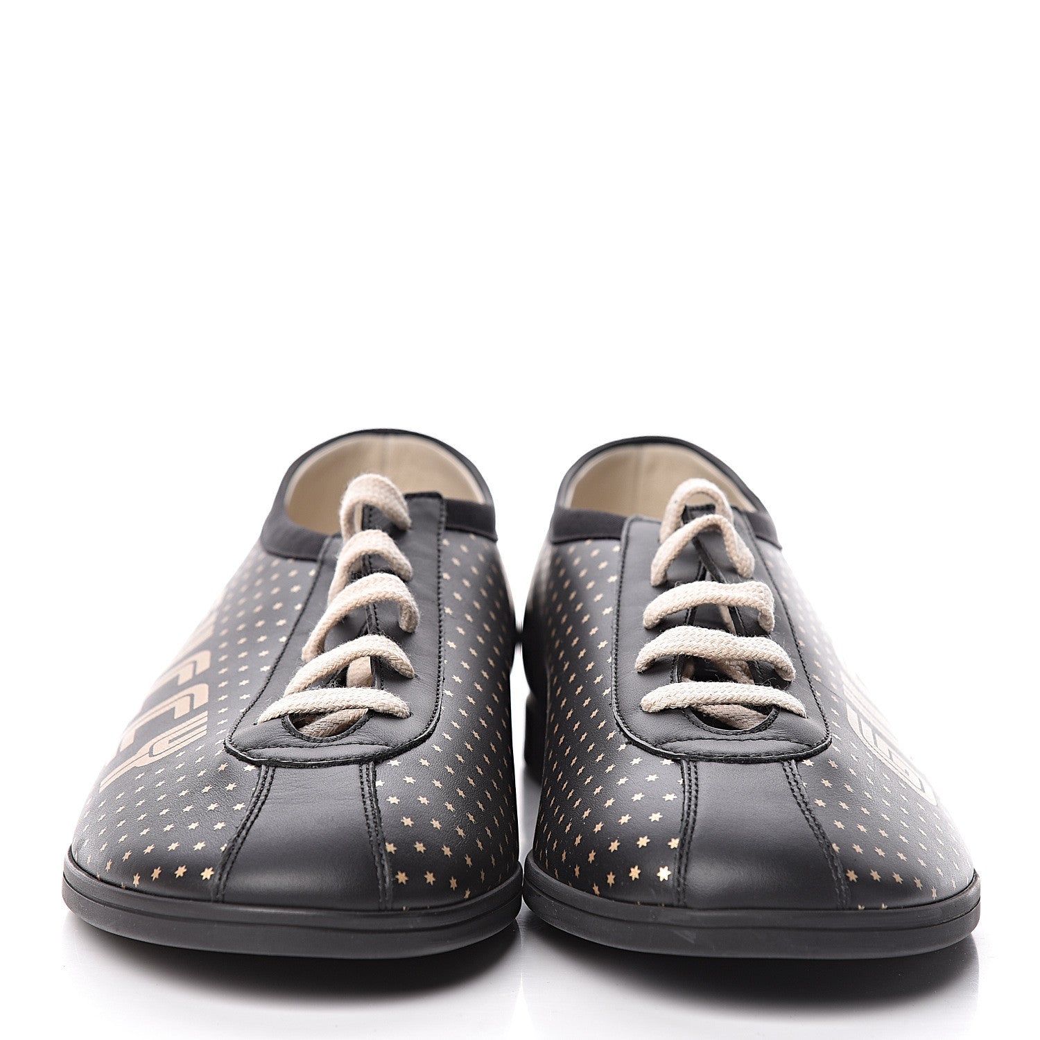 Gucci X SEGA Calfskin GUCCY Stars Mens Falacer Sneakers 10 Black 2 of 14