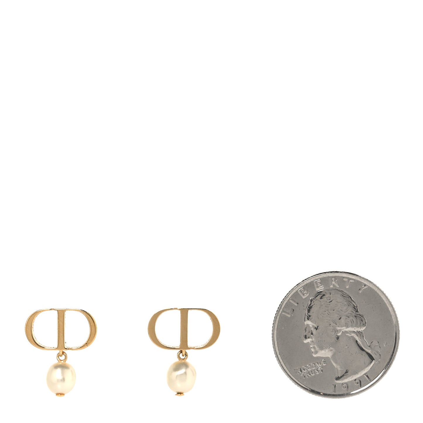 Pearl Petit CD Earrings Gold