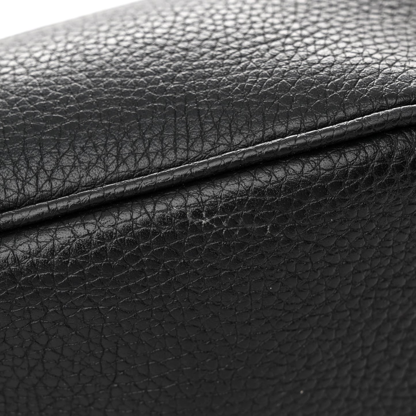 Pebbled Calfskin Small Soho Disco Bag Black