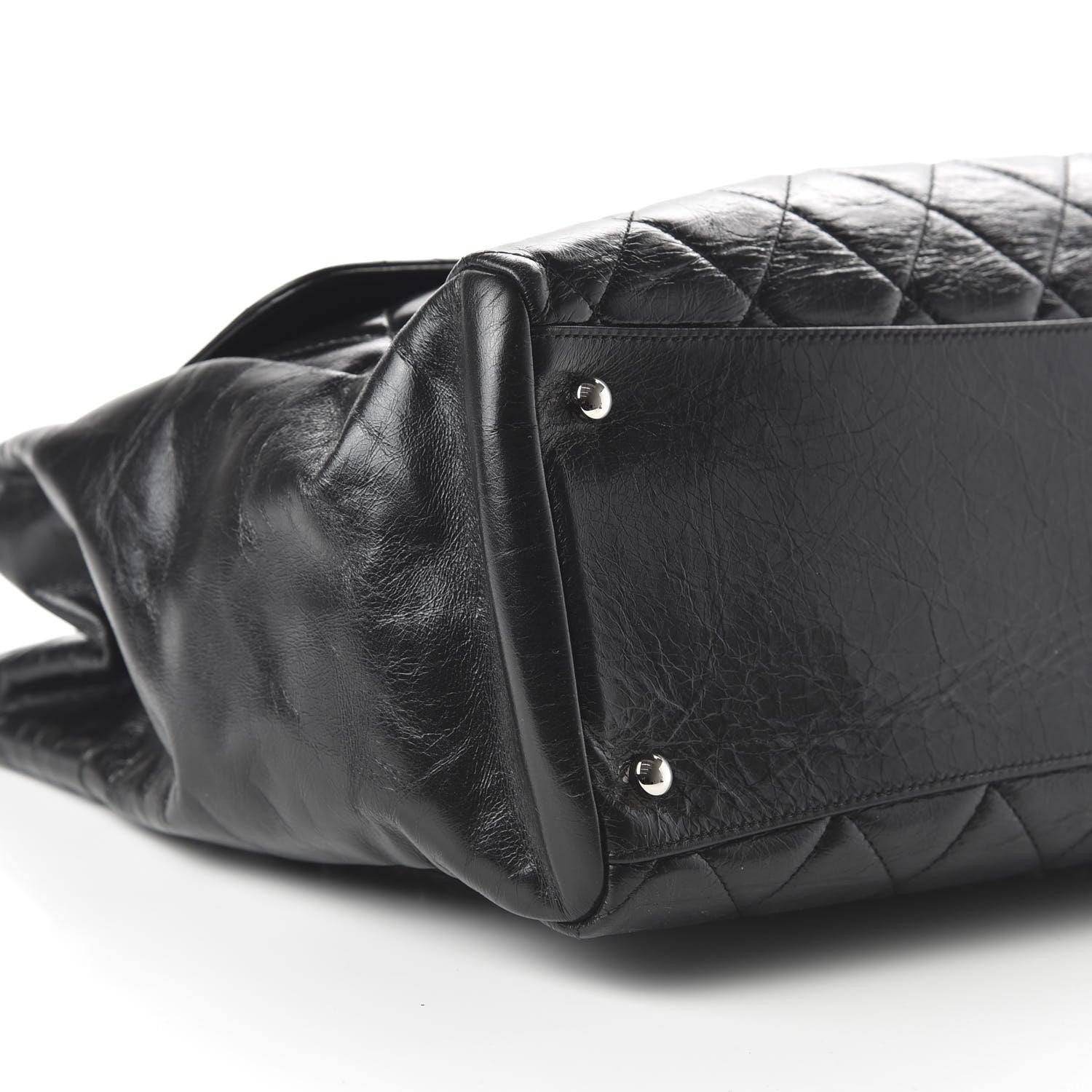 Chanel Glazed Calfskin Quilted Large CC Delivery Tote Black 6 of 12