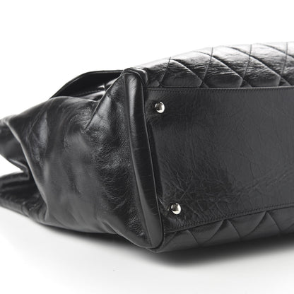 Chanel Glazed Calfskin Quilted Large CC Delivery Tote Black 6 of 12