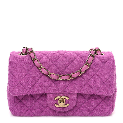 Chanel Tweed Quilted Mini Rectangular Flap Purple 1 of 10