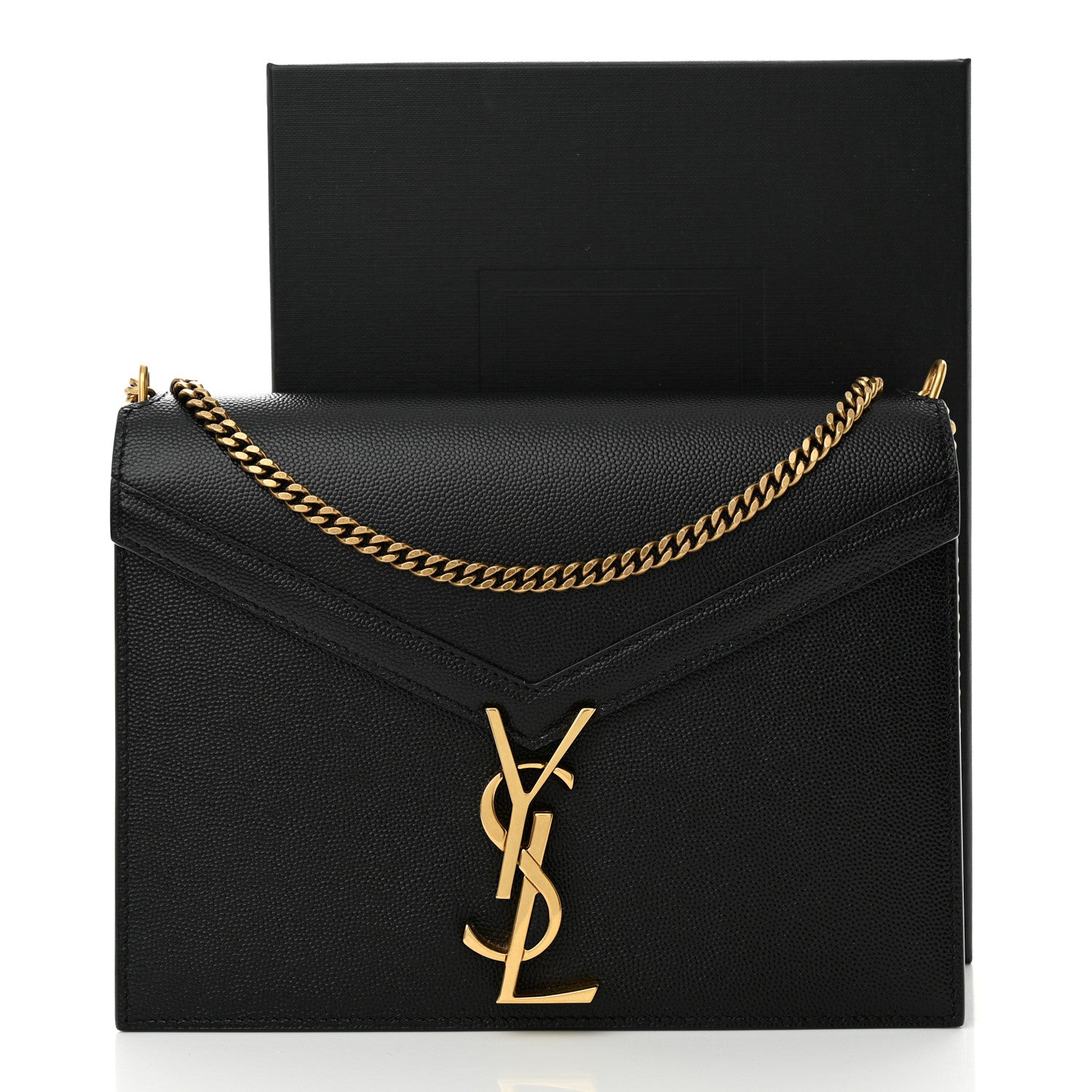 Saint Laurent Grain De Poudre Monogram Cassandra Clasp Bag Black 10 of 10
