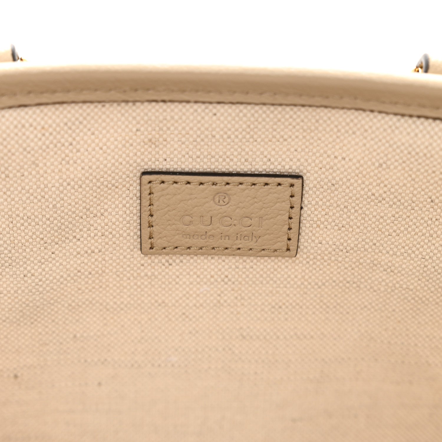 Gucci GG Supreme Monogram Textured Dollar Calfskin Mini Ophidia Shoulder Tote Bag Bag Beige Mystic White Oatmeal 7 of 11