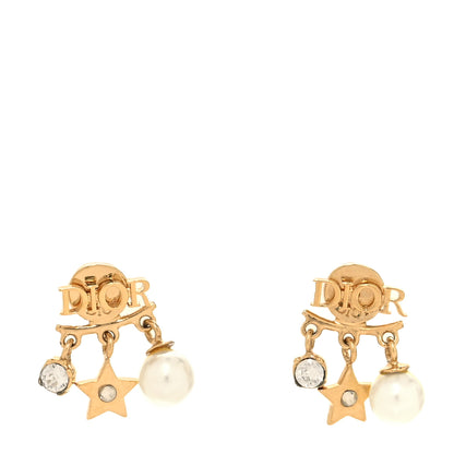 Christian Dior Pearl Crystal Dio(r)evolution Earrings Aged Gold 1 of 4
