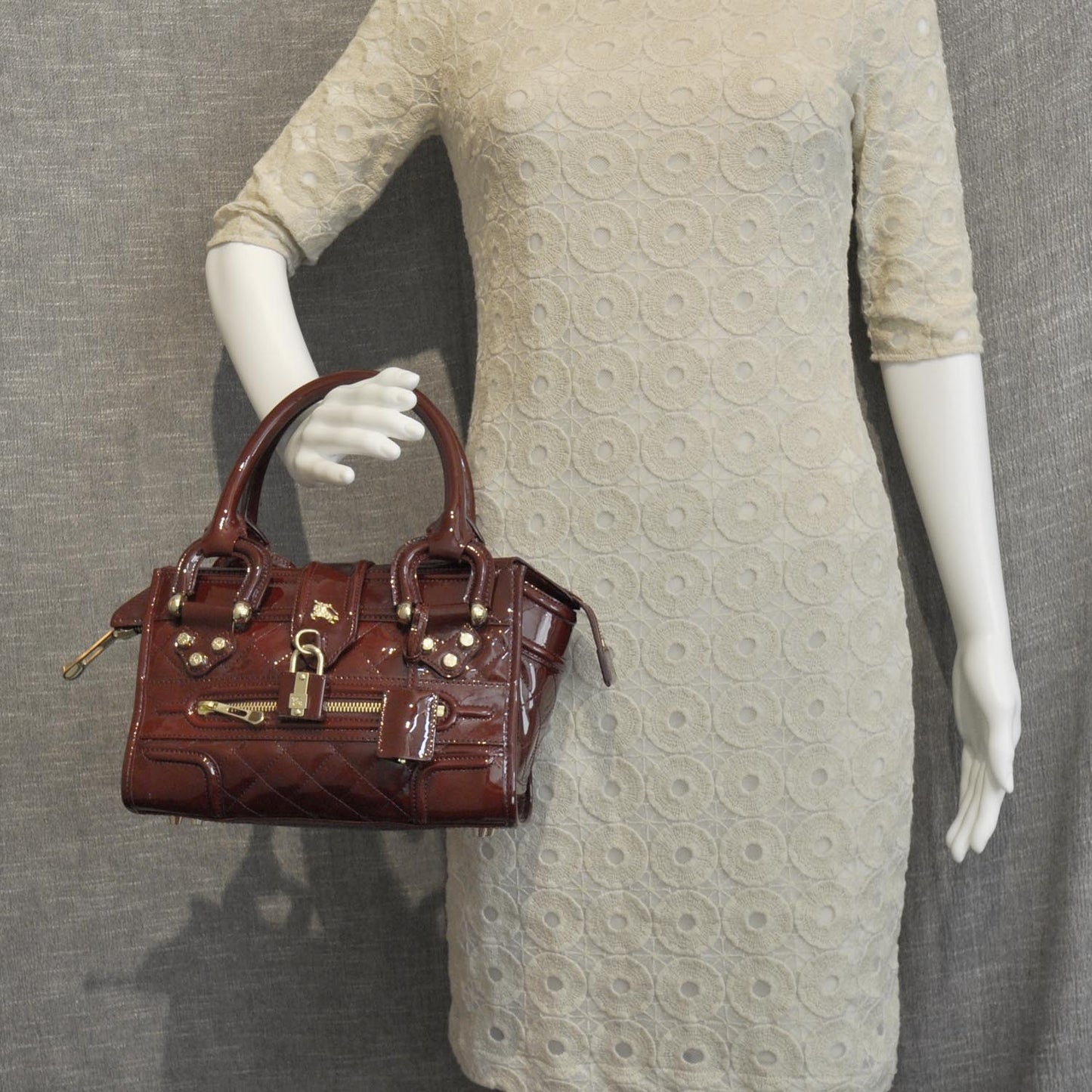 Patent Quilted Mini Manor Bag