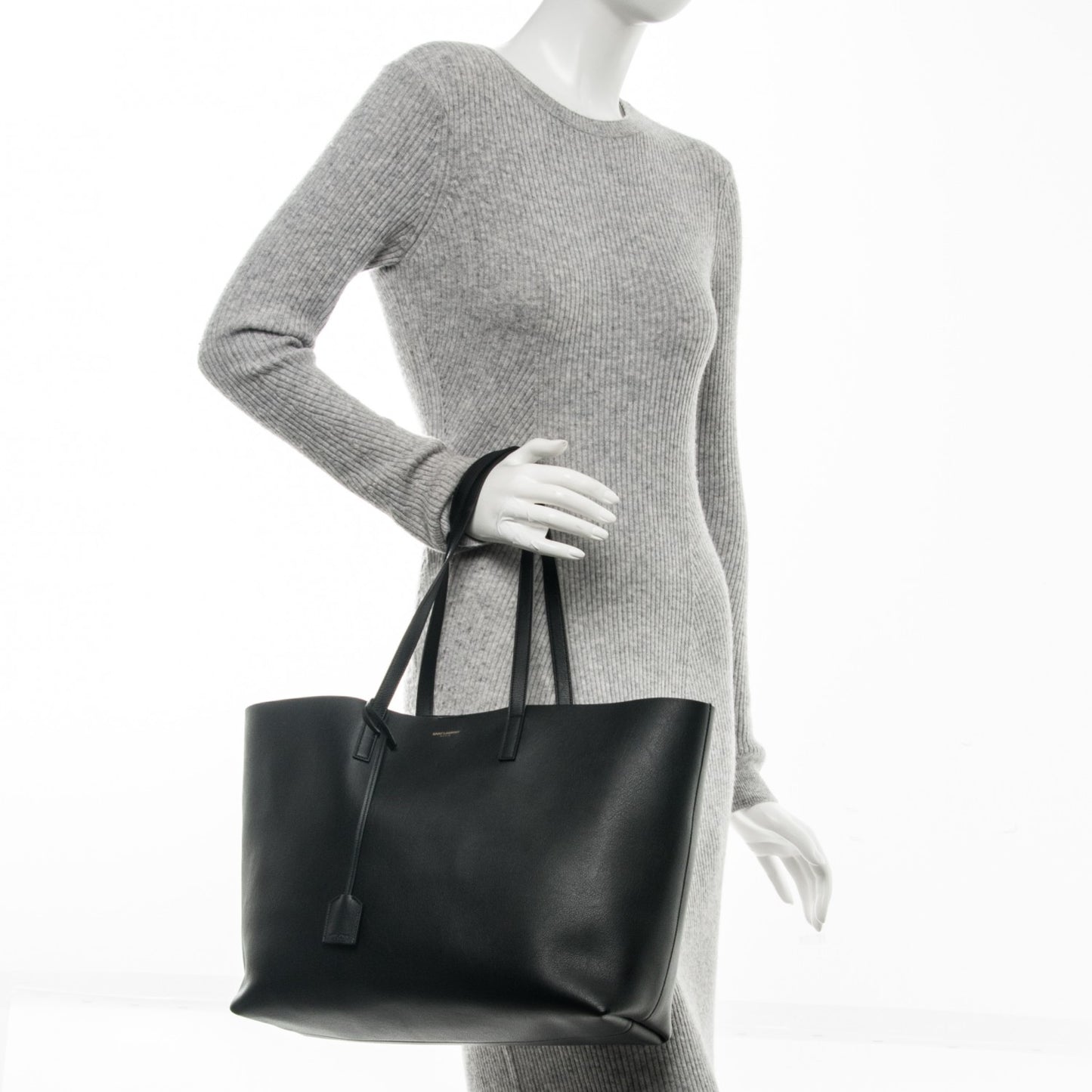Calfskin Large Shopping Tote Black