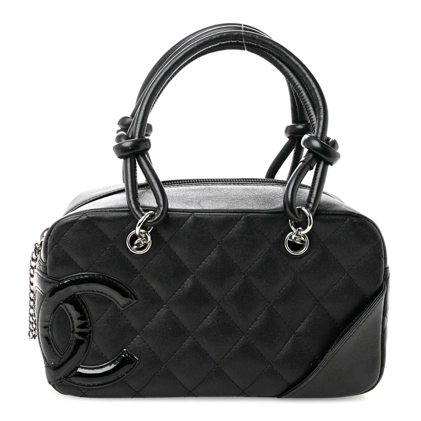 Calfskin Quilted Small Cambon Bowler Black