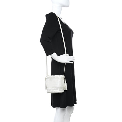 Bottega Veneta Nappa Intrecciato Drawstring Bucket Bag White 2 of 14