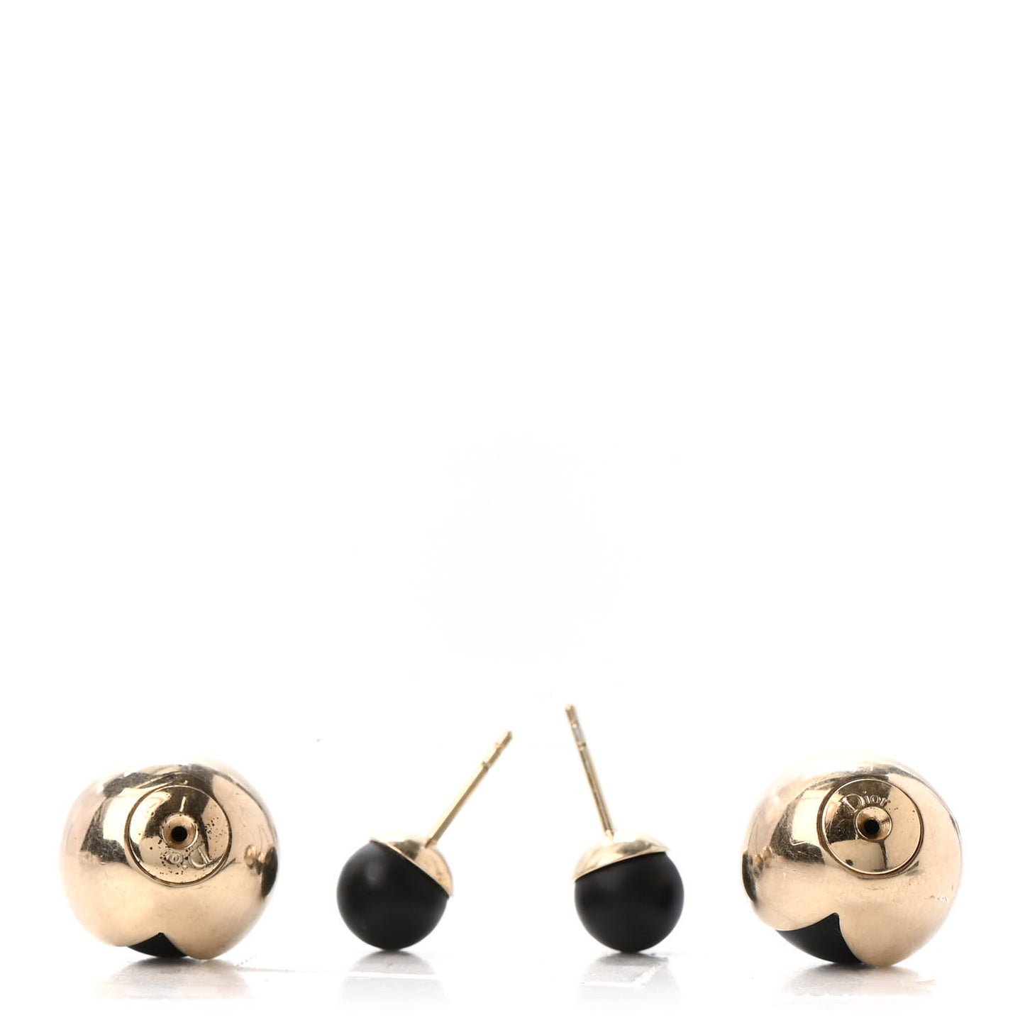 Rubber Lacquer Mise En Dior Tribal Earrings Matte Gold Black