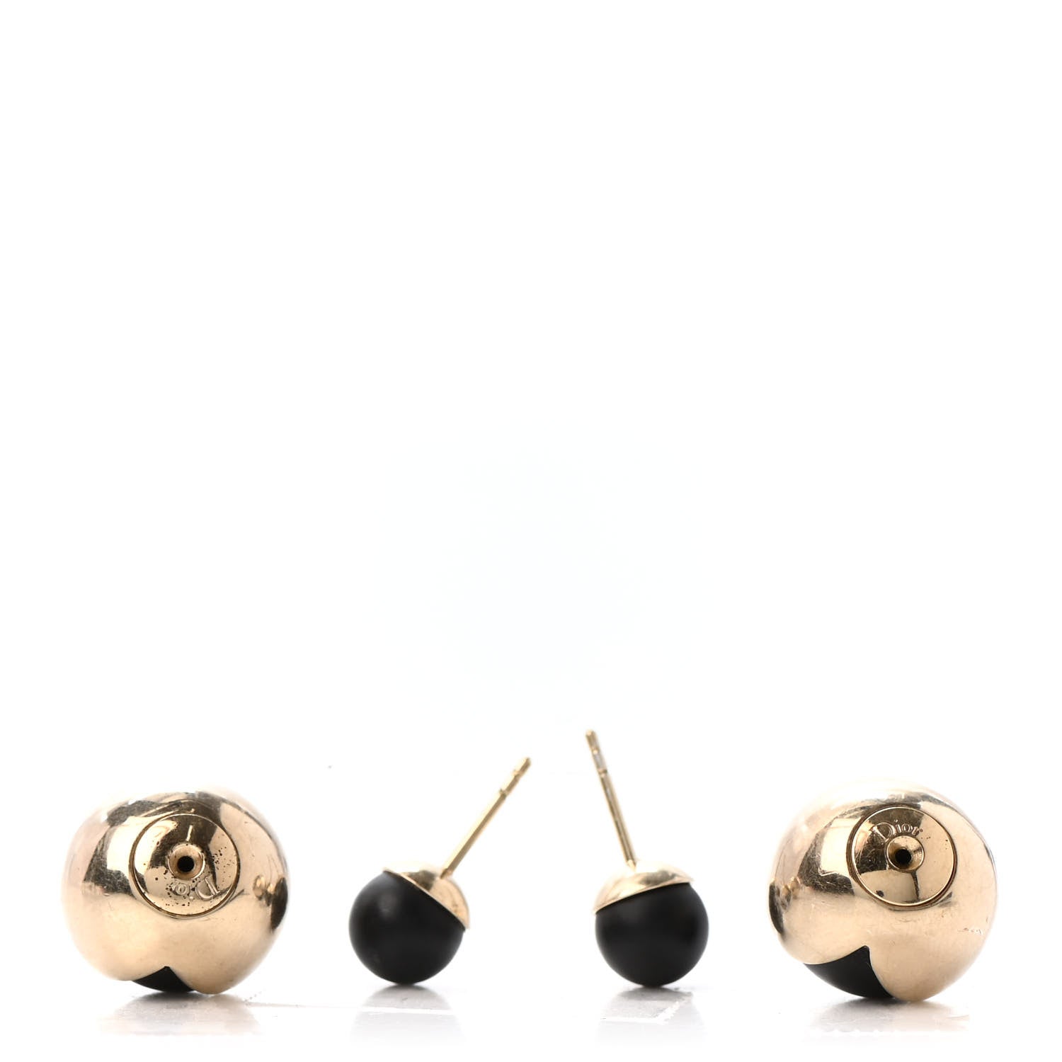 Christian Dior Rubber Lacquer Mise En Dior Tribal Earrings Matte Gold Black 4 of 4
