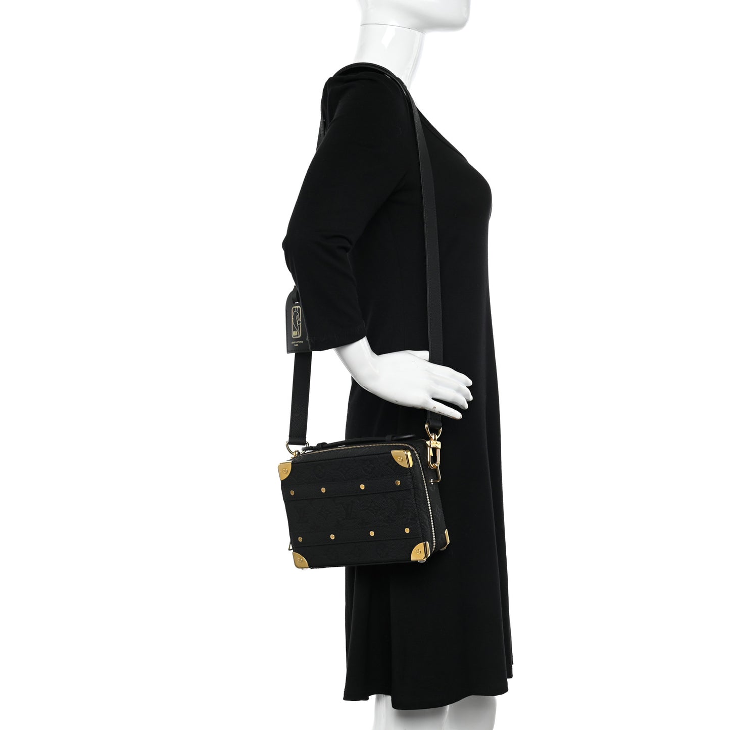 X NBA Grained Calfskin Monogram Handle Trunk Black