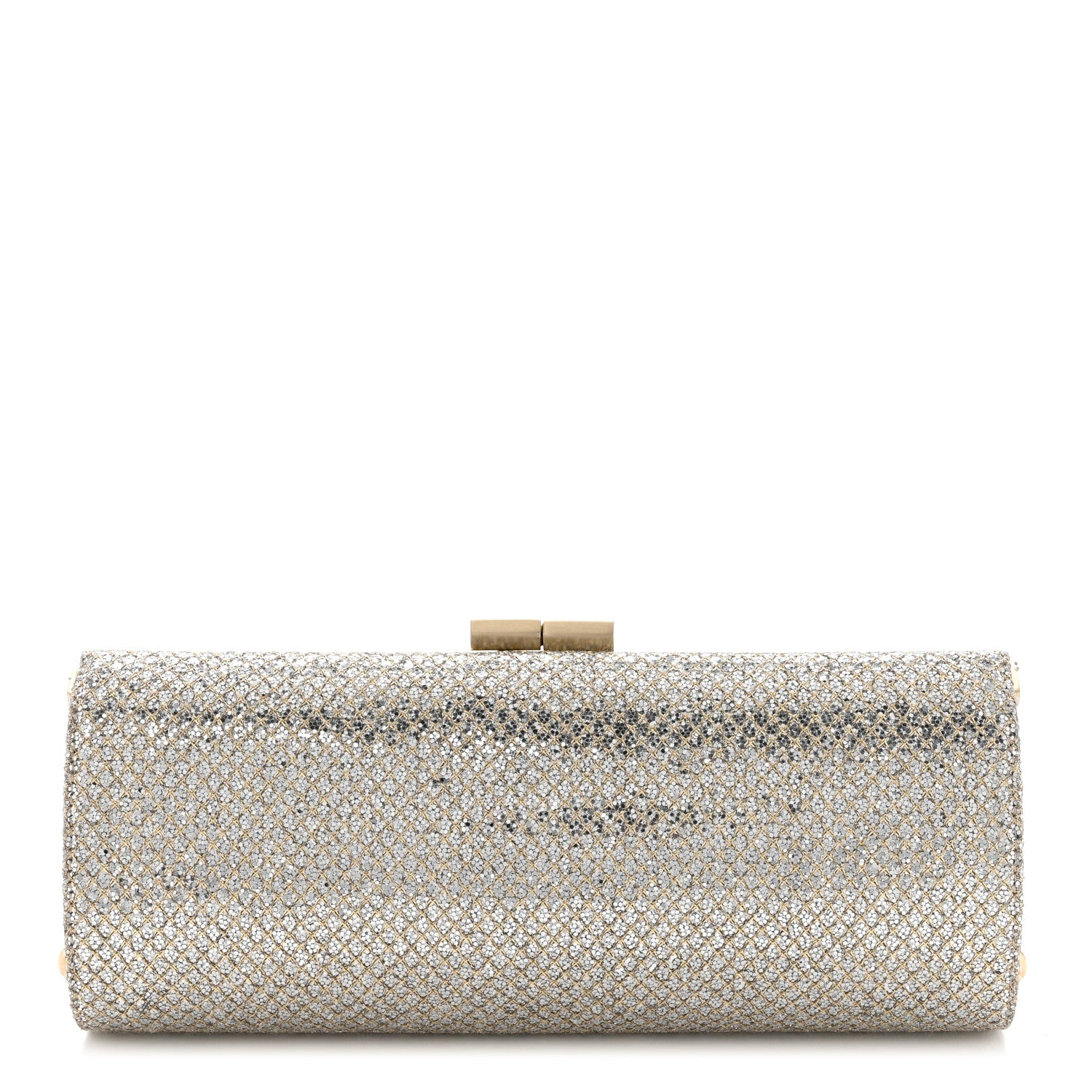 Jimmy Choo Glitter Fabric Clutch Champagne 1 of 5