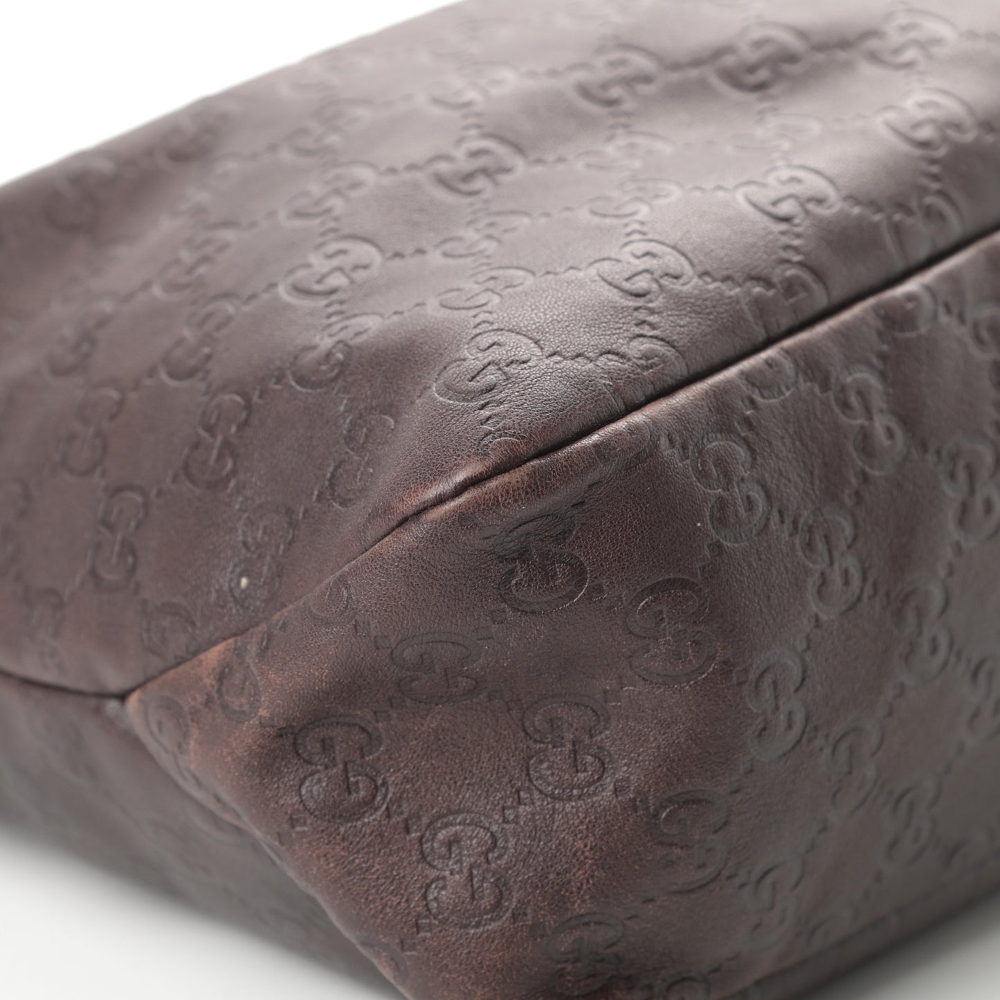 Guccissima Medium Horsebit Chain Hobo Dark Brown