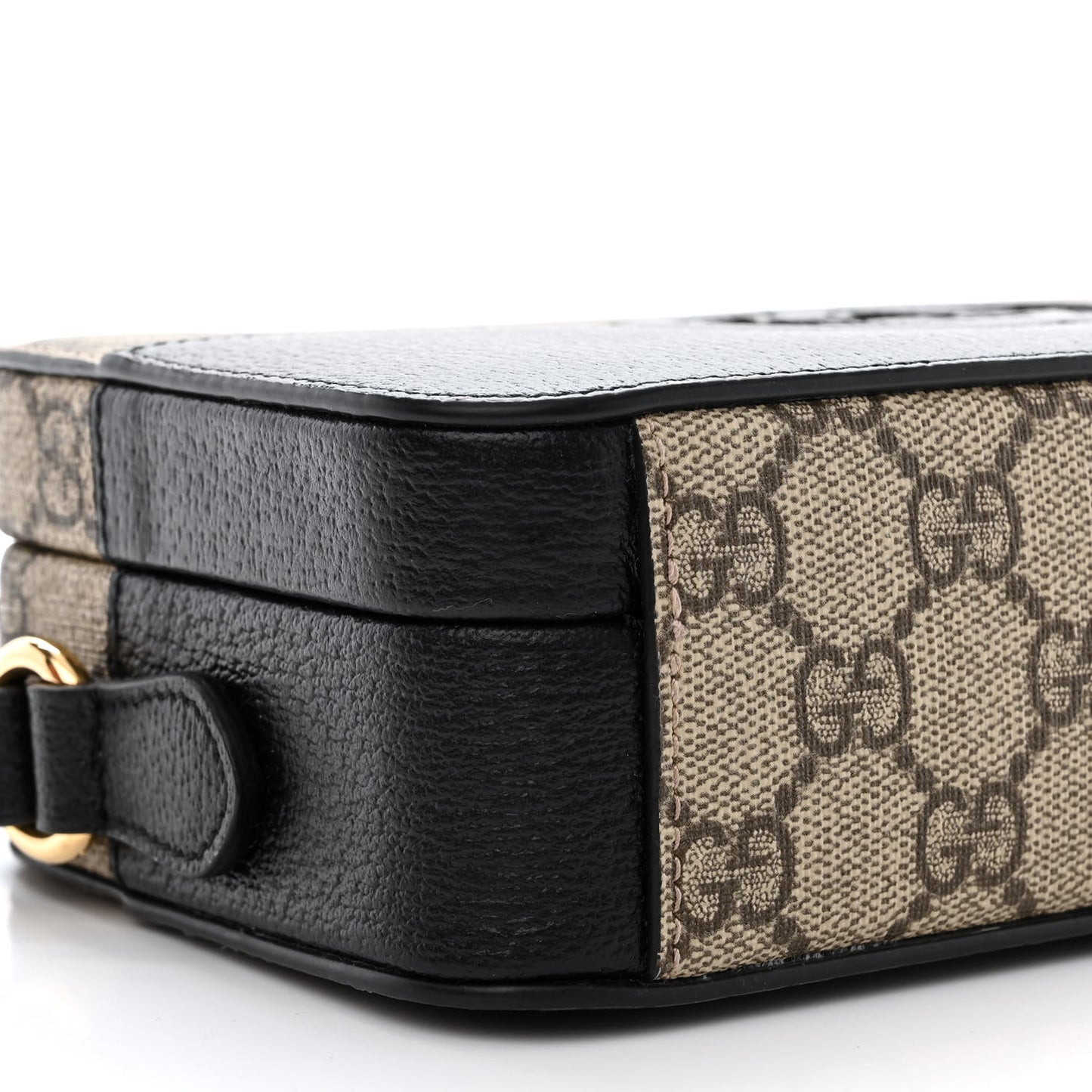 GG Supreme Monogram Textured Dollar Calfskin Mini New Basket Shoulder Bag Beige Ebony Black