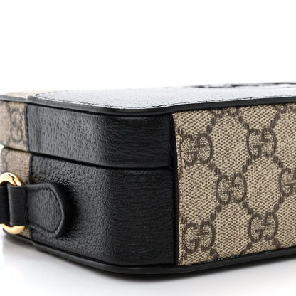Gucci GG Supreme Monogram Textured Dollar Calfskin Mini New Basket Shoulder Bag Beige Ebony Black 9 of 11