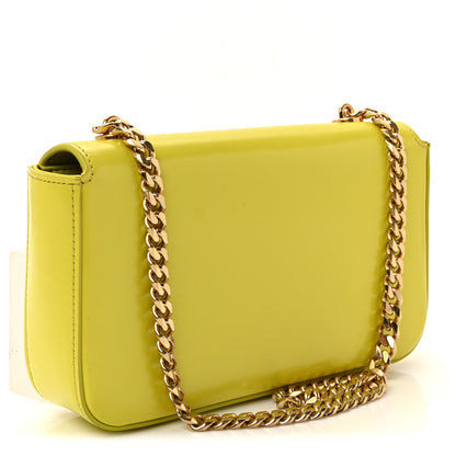 Celine Shiny Calfskin Cuir Triomphe Chain Shoulder Bag Anis 3 of 10