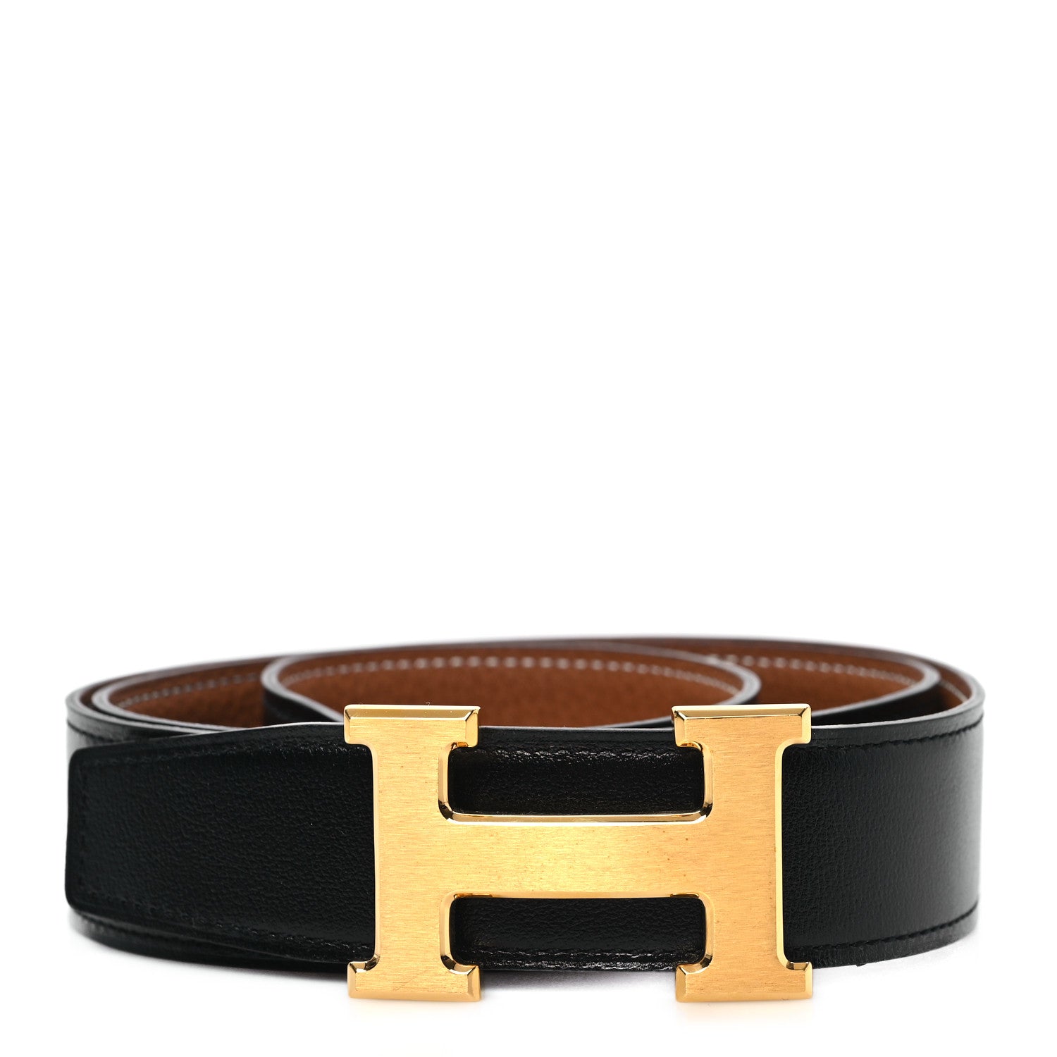 Hermes Box Togo 32mm H Belt 90 36 Black Gold 1 of 5