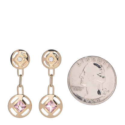 Cartier 18K Yellow Gold Diamond Pink Tourmaline Pasha Drop Earrings 2 of 5