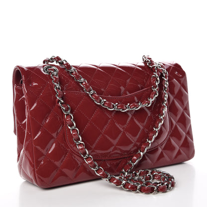 Chanel Patent Calfskin Quilted Medium Double Flap Burgundy 3 of 9
