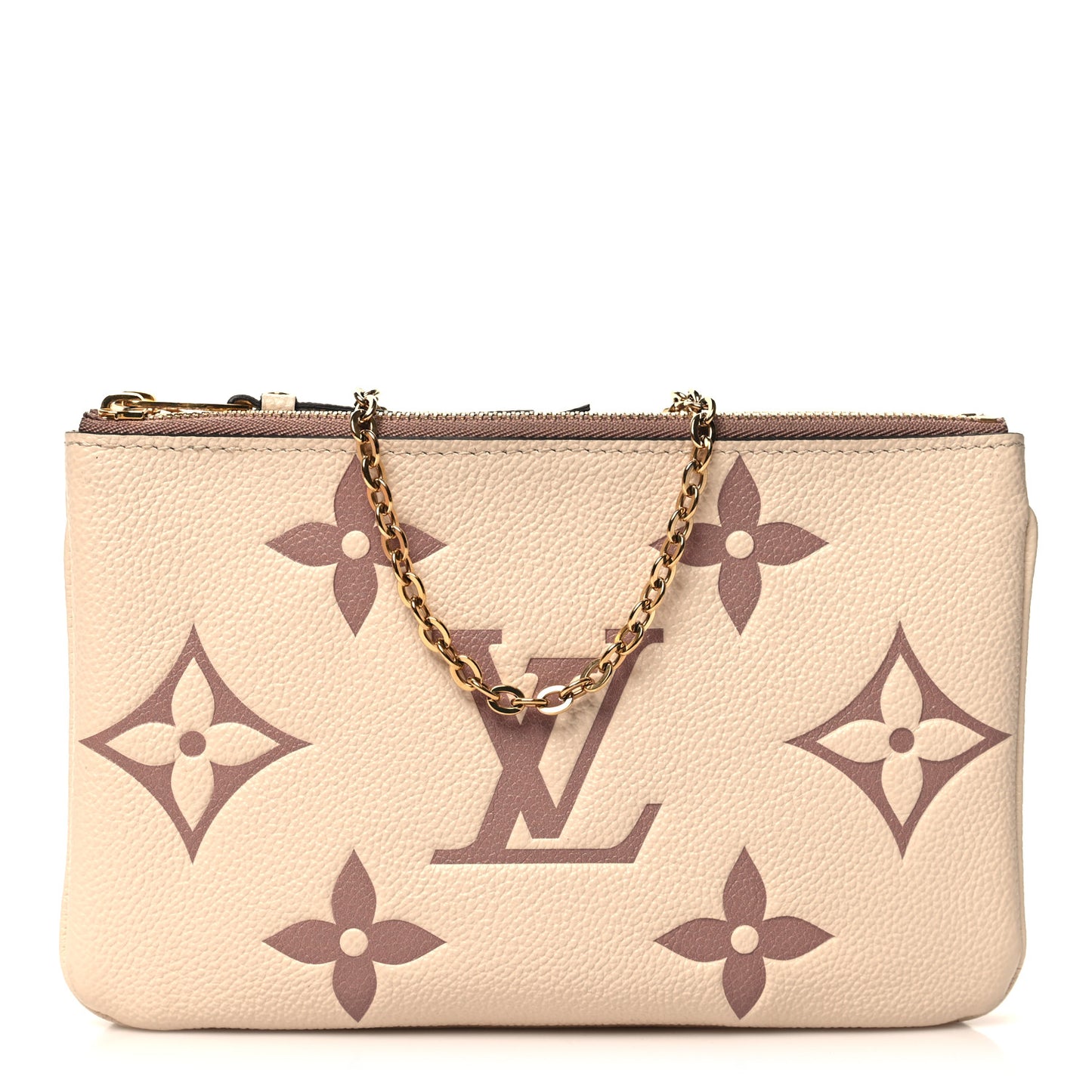 Empreinte Monogram Giant Double Zip Pochette Creme Bois de Rose