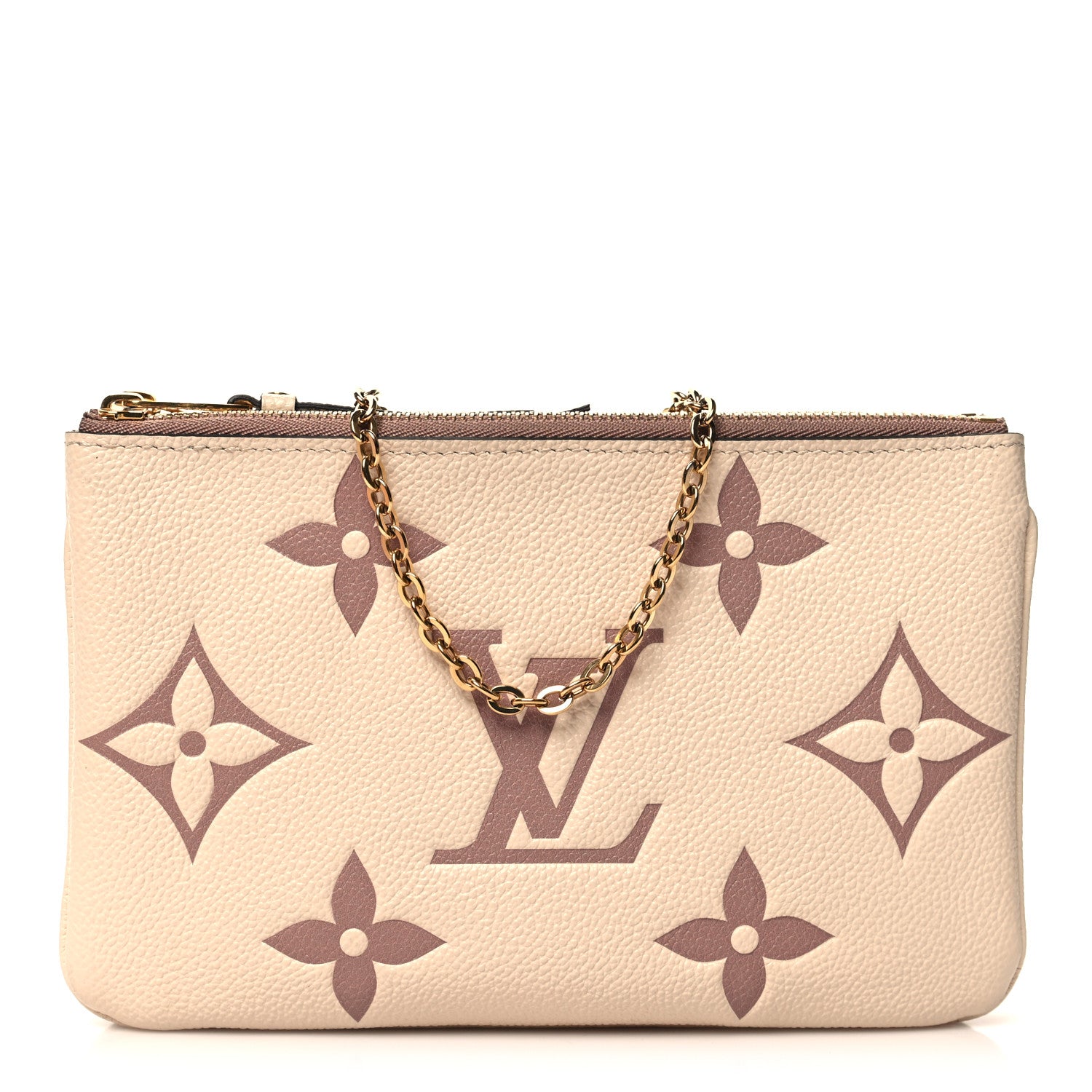 Louis Vuitton Empreinte Monogram Giant Double Zip Pochette Creme Bois de Rose 1 of 11