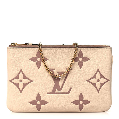 Louis Vuitton Empreinte Monogram Giant Double Zip Pochette Creme Bois de Rose 1 of 11