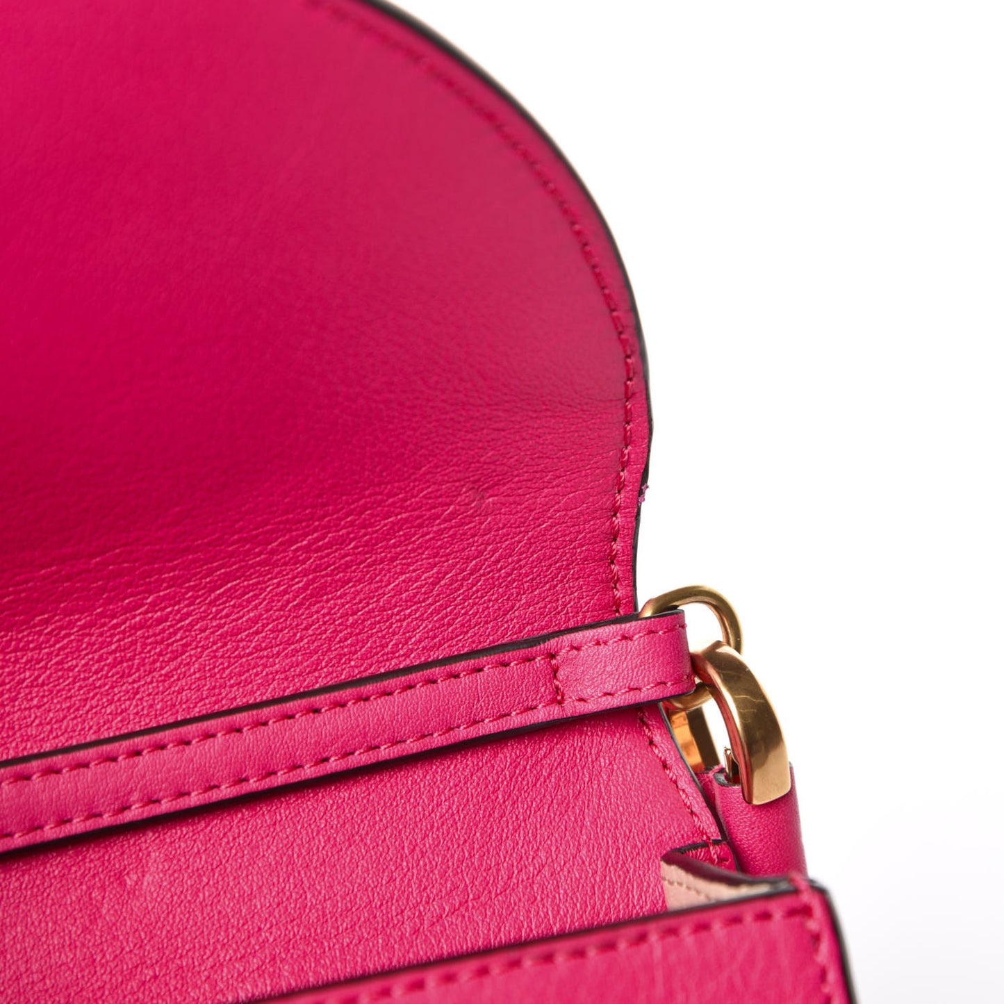 Calfskin Small Nile Bracelet Minaudiere Bag Fuchsia Rose