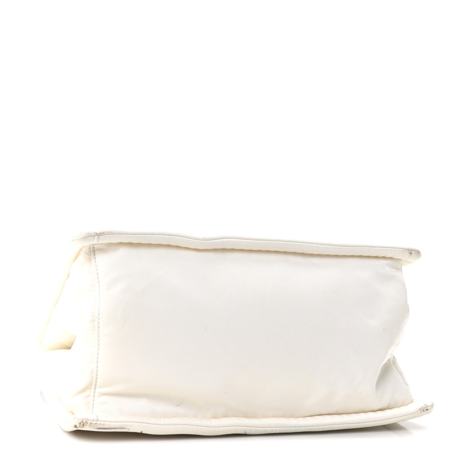 Prada Tessuto Nylon Triangle Chain Tote White 4 of 9
