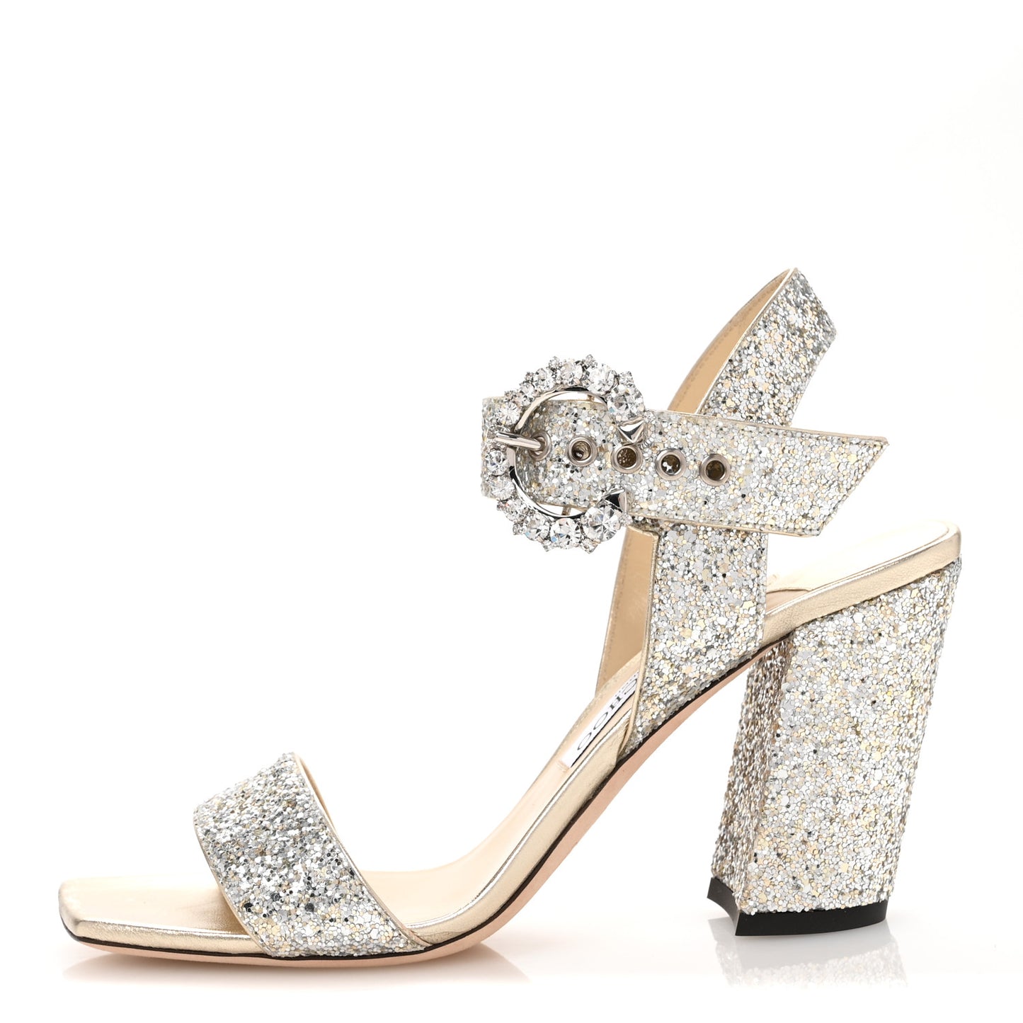Coarse Glitter Fabric Maysa 85 Sandals 38.5 Platinum