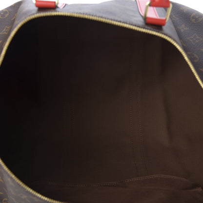 Louis Vuitton Calfskin Monogram Keepall Bandouliere 50 Coquelicot 4 of 7