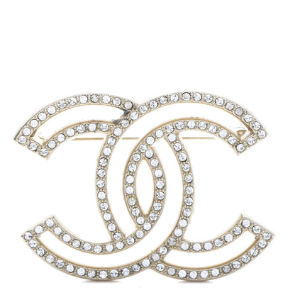 Chanel Crystal CC Brooch Gold 1 of 5