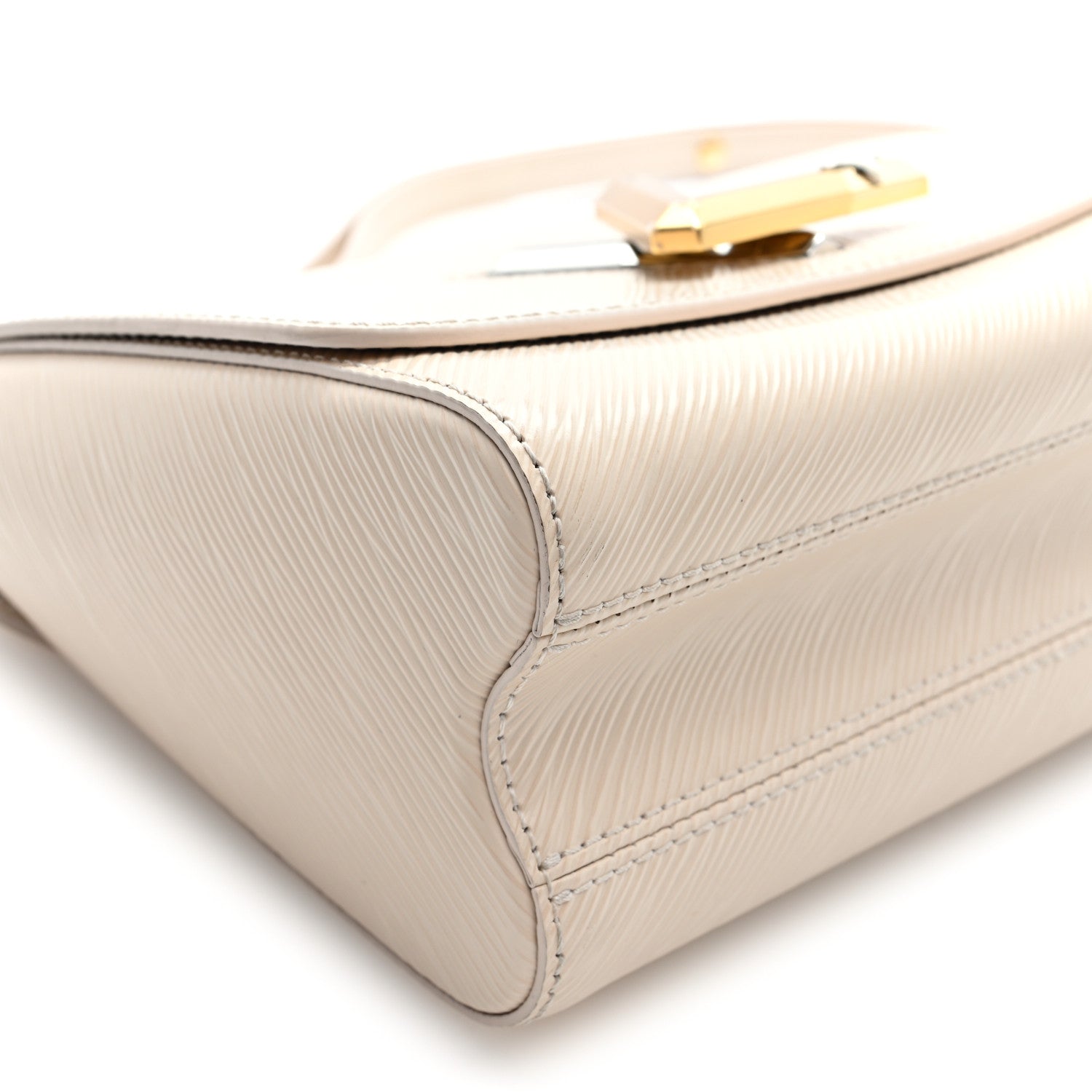 Louis Vuitton Epi Twist Monogram Flower Chain Shoulder Bag MM Quartz White 9 of 10