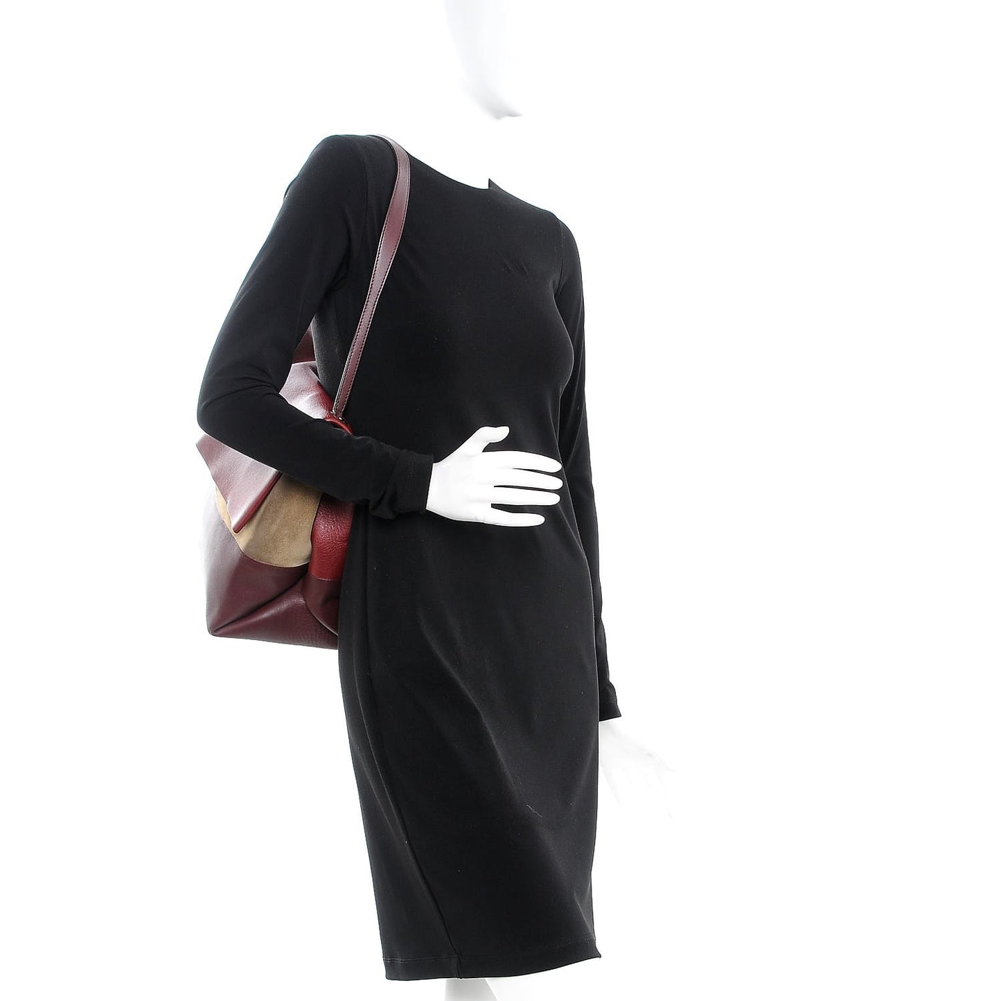 Calfskin Suede All Soft Shoulder Bag Burgundy