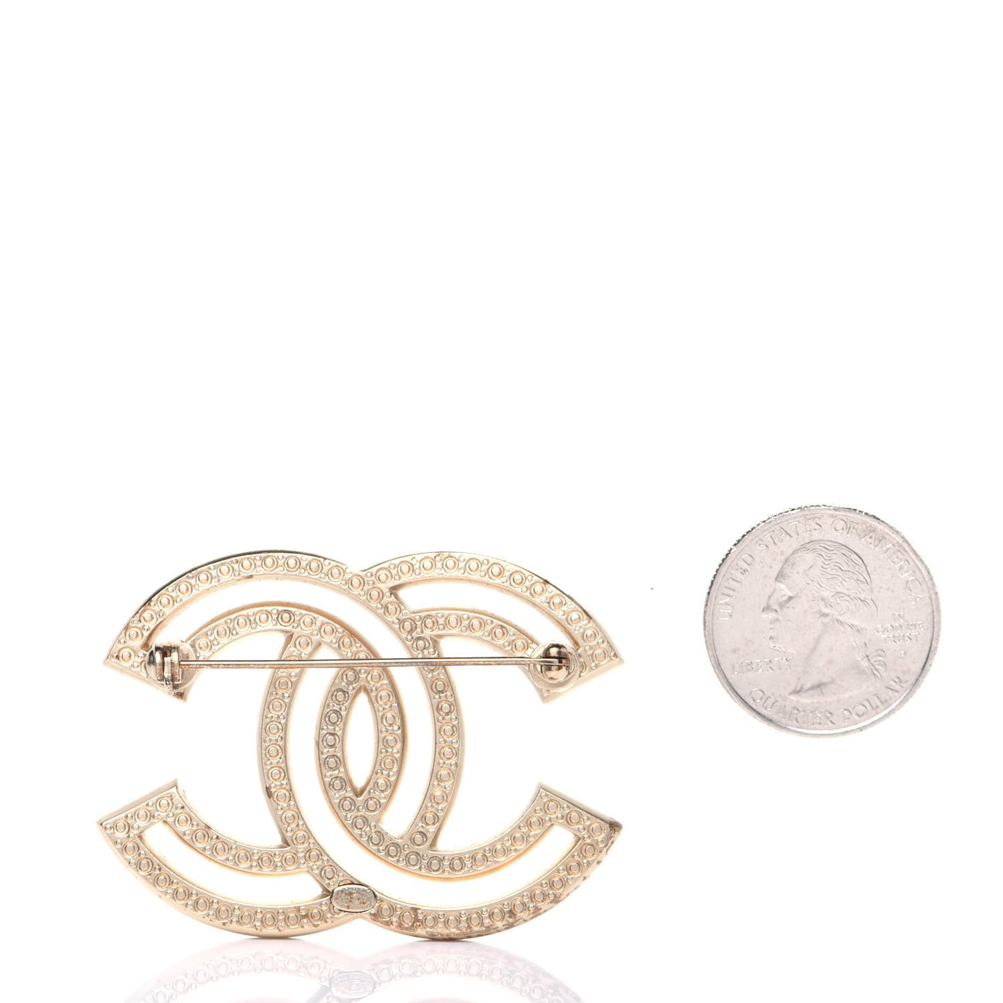 Crystal CC Brooch Light Gold