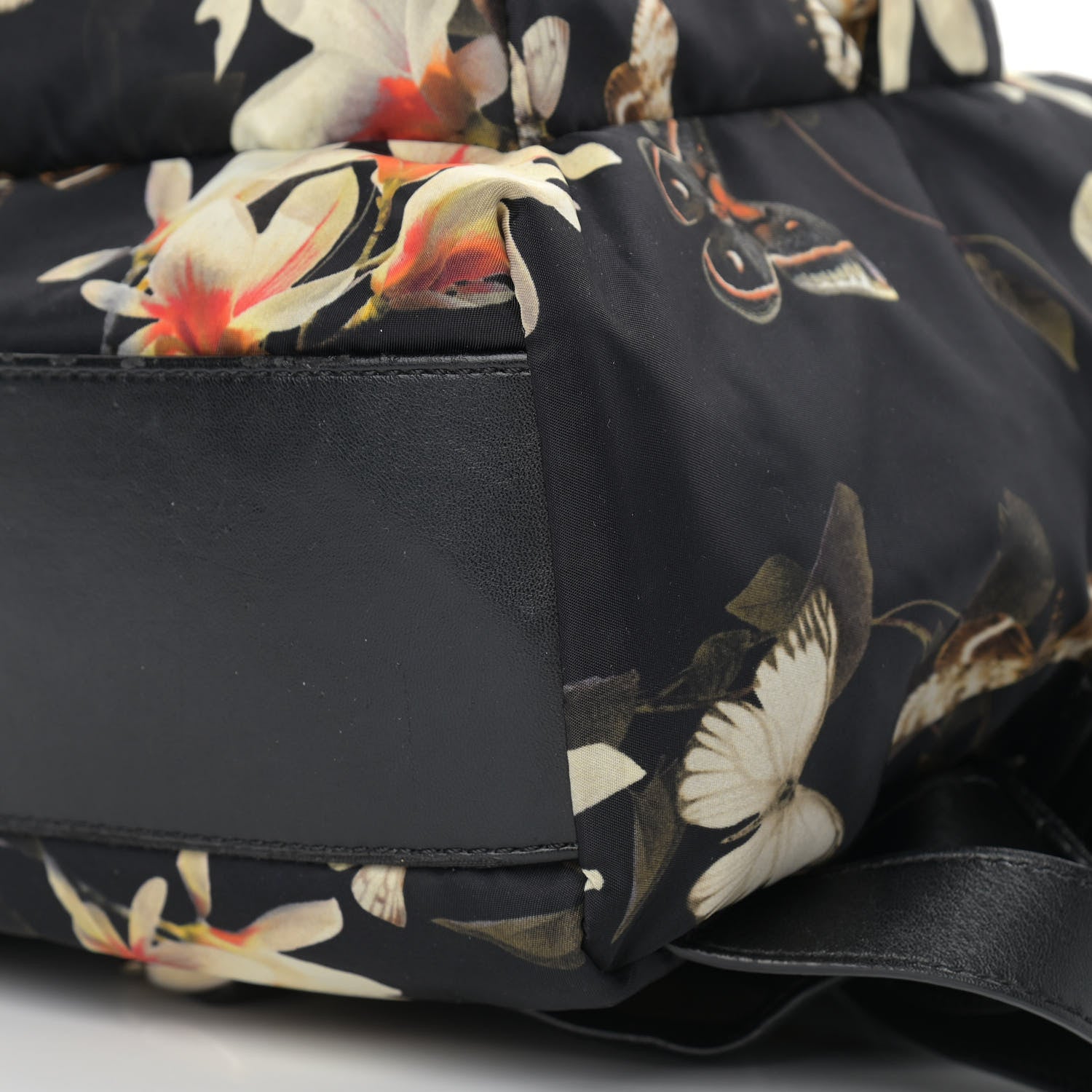 Givenchy Nylon Calfskin Magnolia and Moth Print Backpack Black 13 of 13