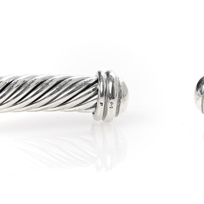 David Yurman Sterling Silver Diamond 4mm Cable Classics Single Station Bracelet 5 of 5