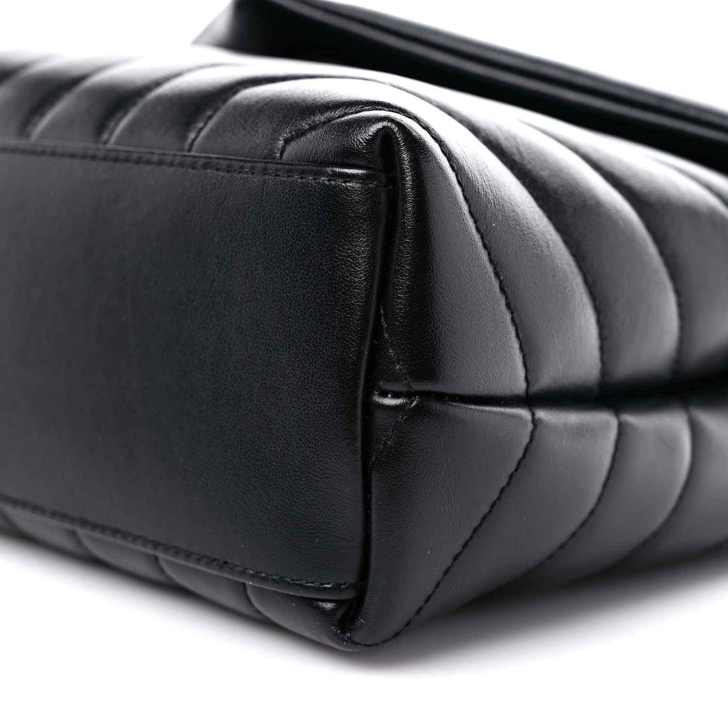 Saint Laurent Calfskin Y Quilted Monogram Small Loulou Chain Satchel Black 9 of 10