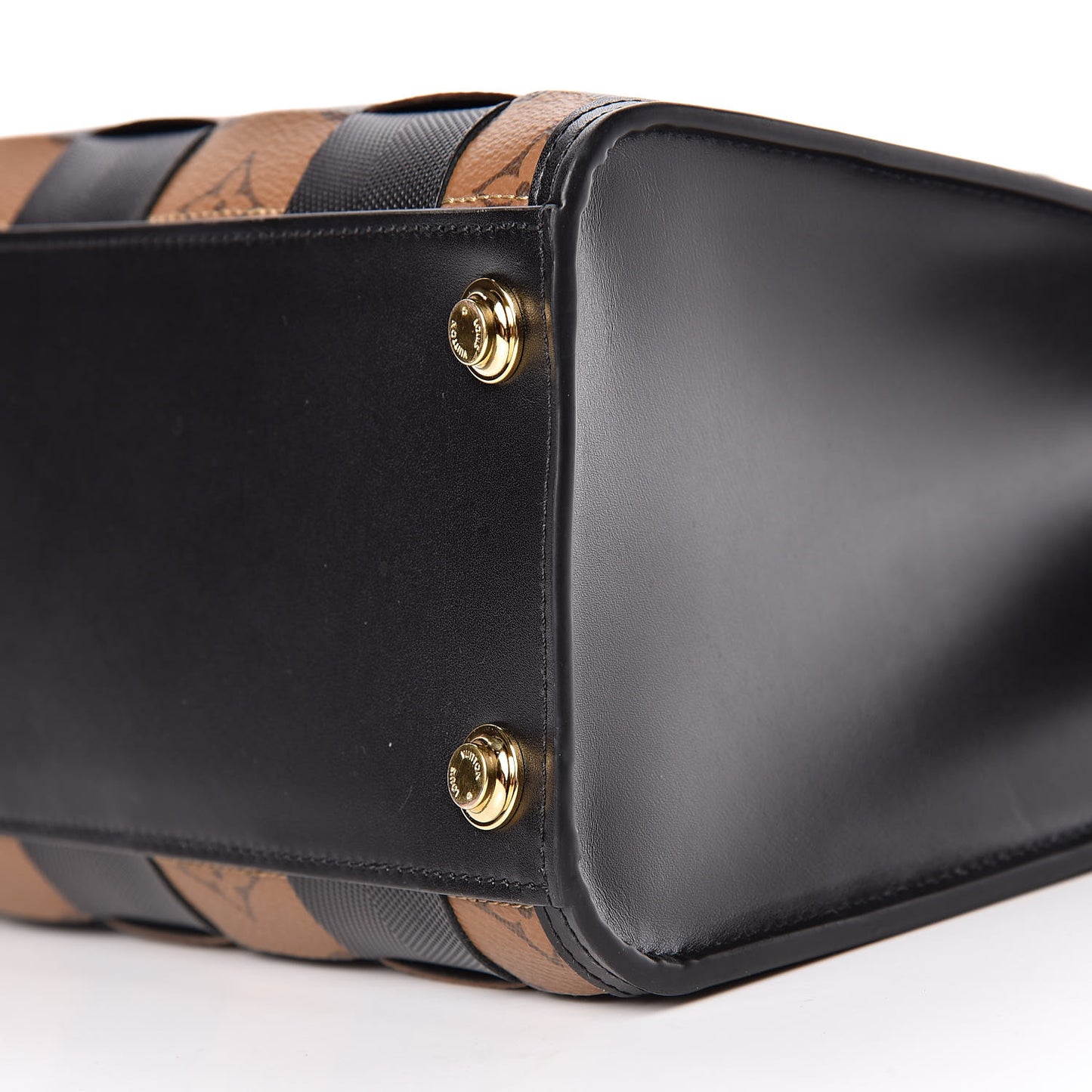 Calfskin Monogram Damier Tressage City Steamer PM Black