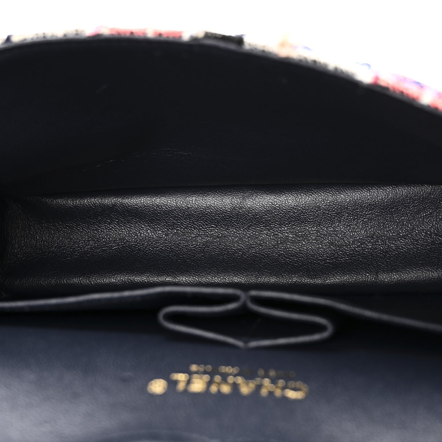 Tweed Quilted Medium Double Flap Blue Orange Yellow