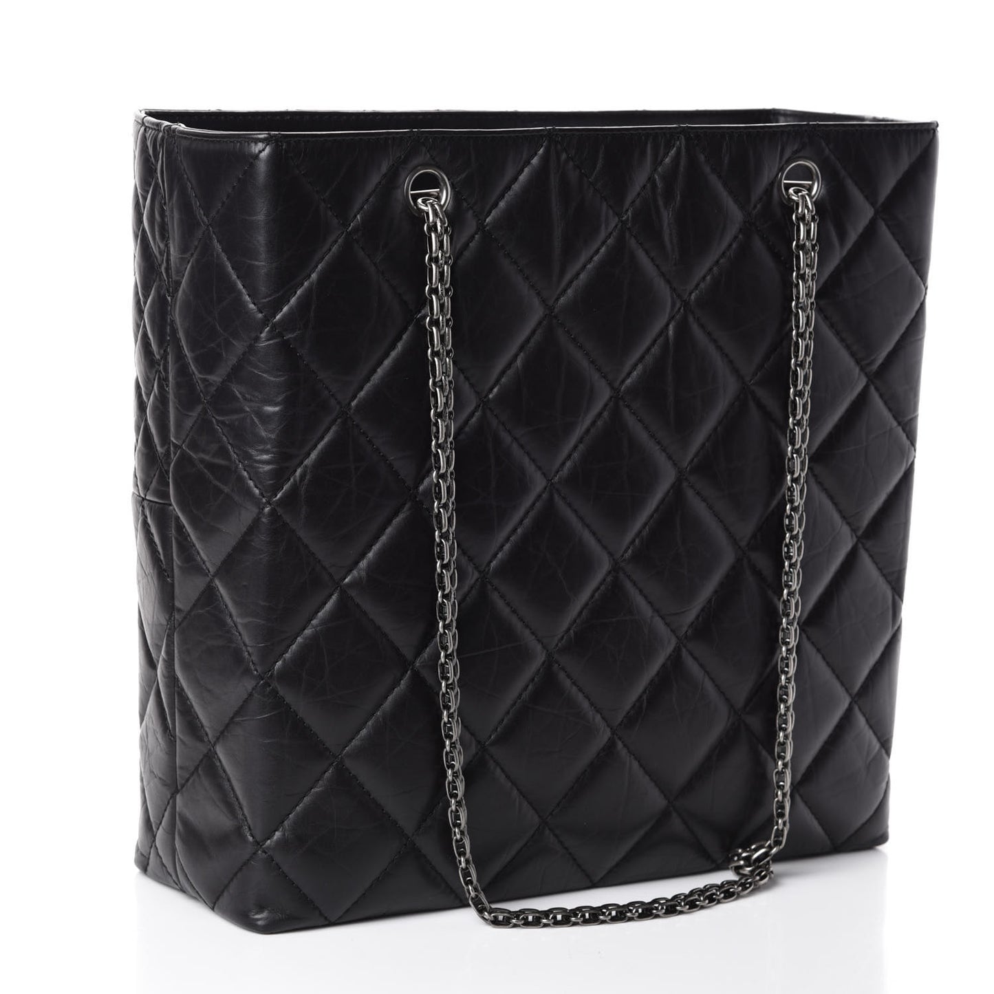 Aged Calfskin Quilted Reissue 2.55 Tote Black