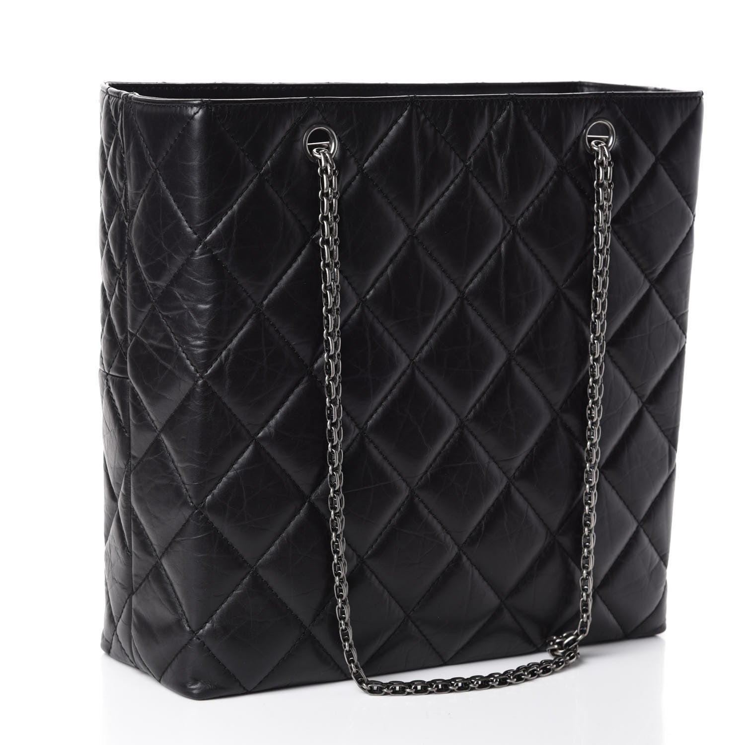 Chanel Aged Calfskin Quilted Reissue 2.55 Tote Black 3 of 9