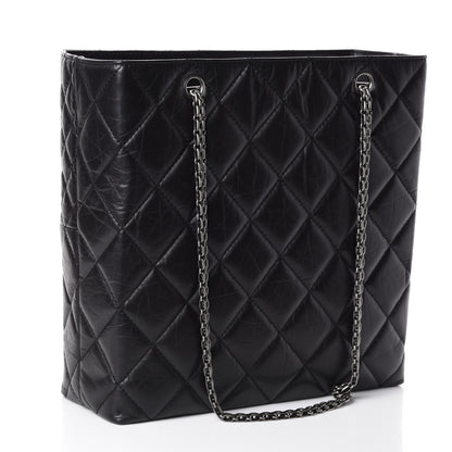 Chanel Aged Calfskin Quilted Reissue 2.55 Tote Black 3 of 9