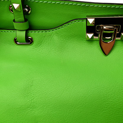 Valentino Garavani Vitello Medium Rockstud Tote Green Fluo 16 of 18