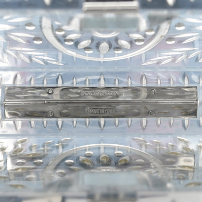 Dolce & Gabbana Crystal Embellished Plexiglass Dolce Box Clutch Silver 6 of 9