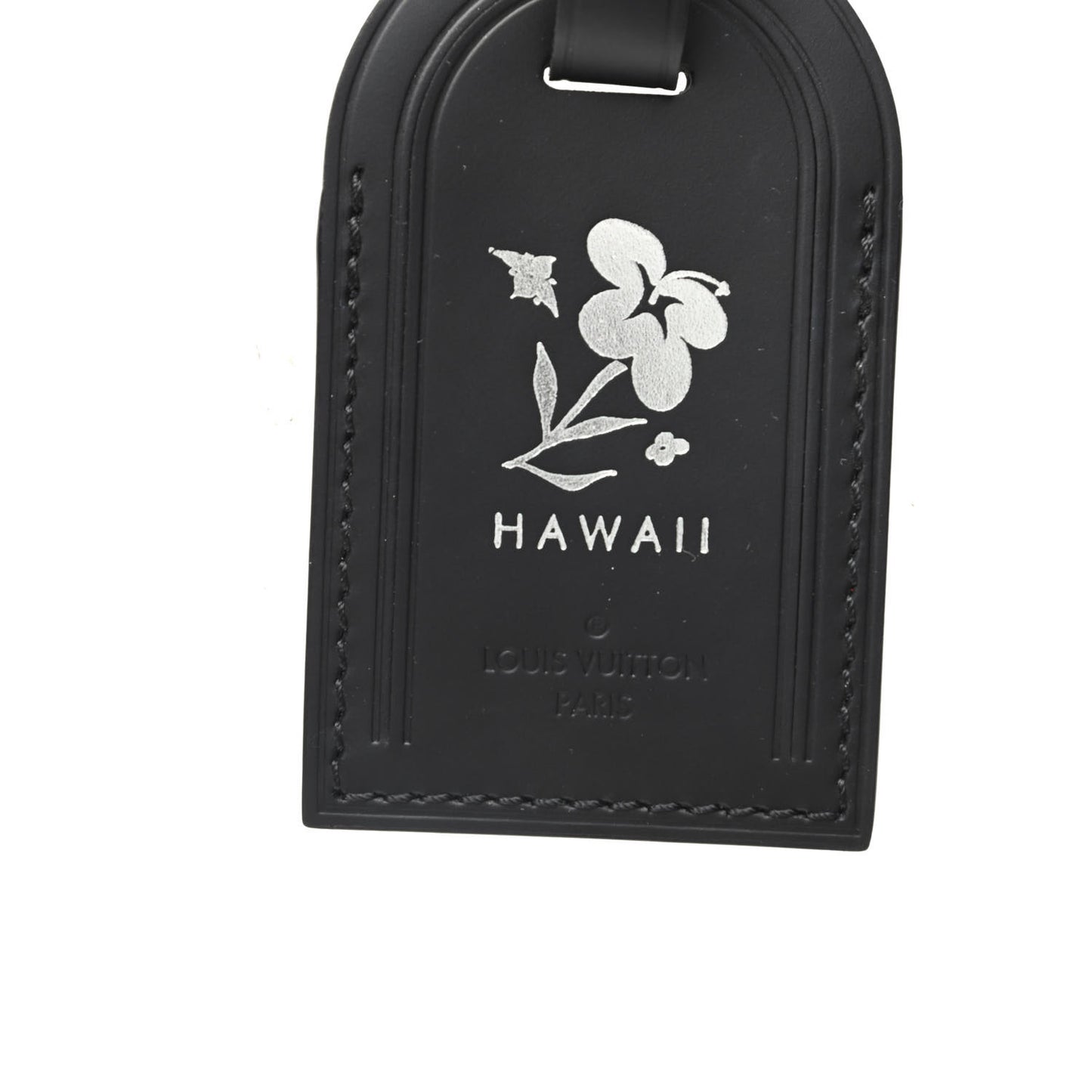 Calfskin Hawaii Luggage Tag Black