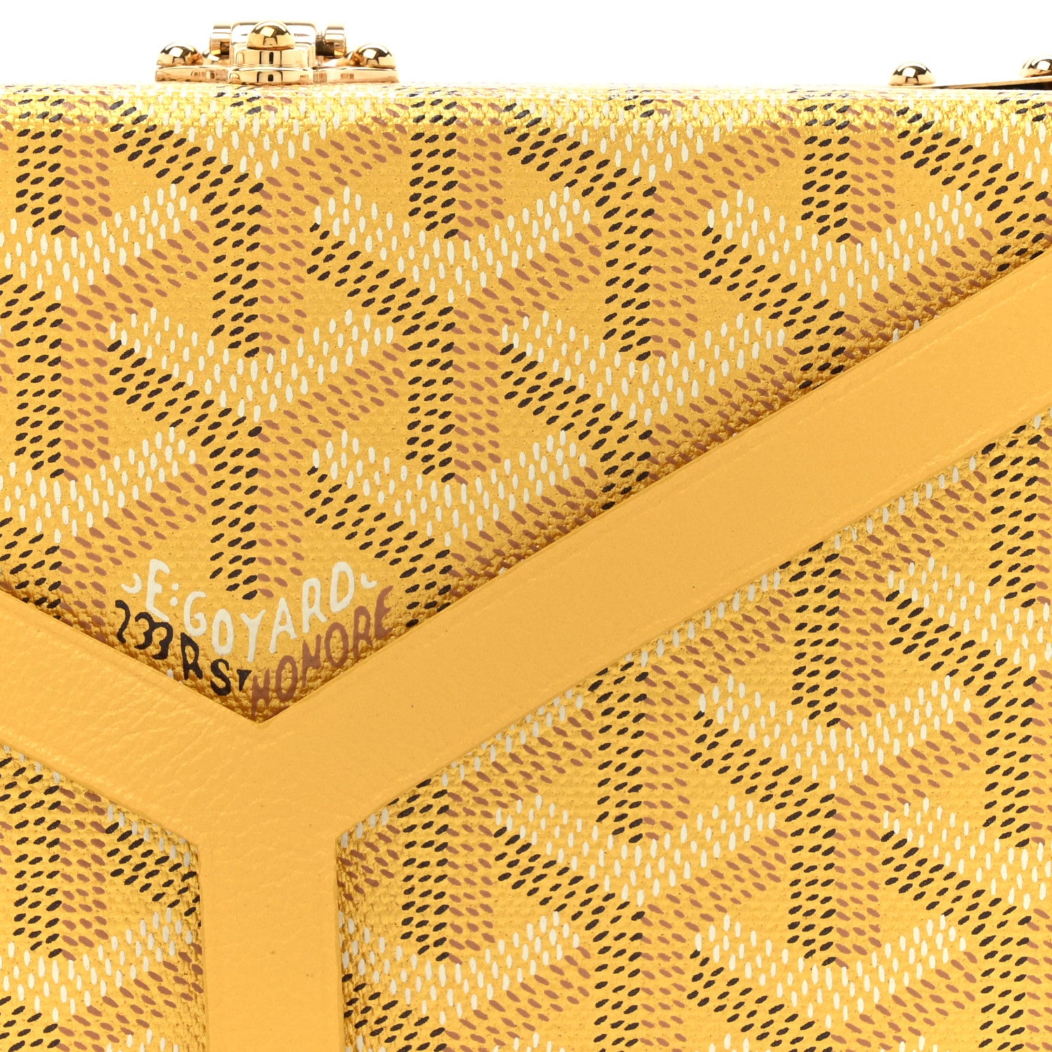 Goyard Goyardine Precious Metals Minaudiere Trunk Bag Gold 8 of 14
