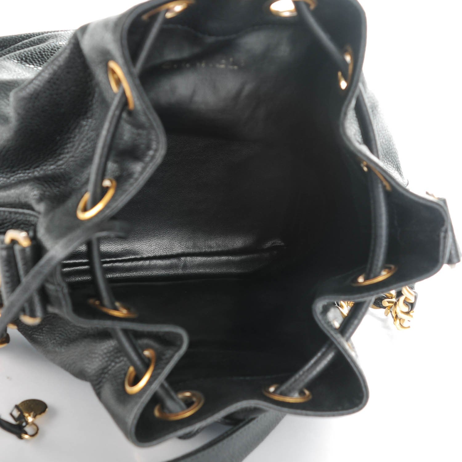 Chanel Caviar CC Drawstring Shoulder Bag Black 5 of 9